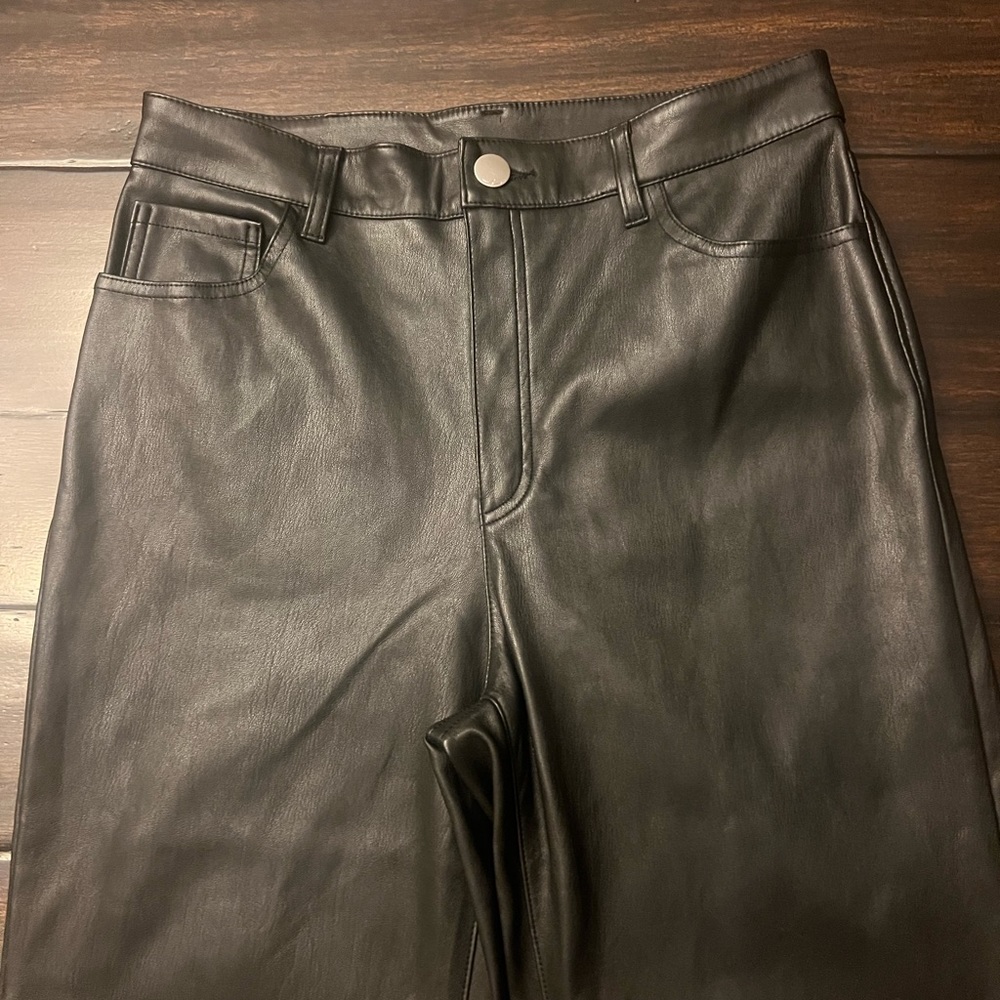 INC Black Leather Pants
